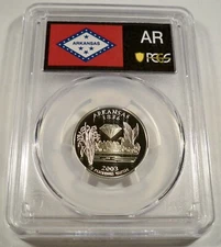 2003-S 25c SILVER PCGS PR70DCAM ARKANSAS QUARTER PROOF DEEP CAMEO PR 70 DC AR