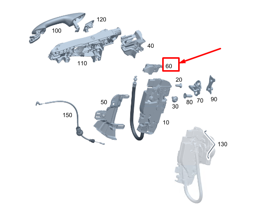 Cache de serrure de porte avant droite MERCEDES-BENZ C S206 A2067232000