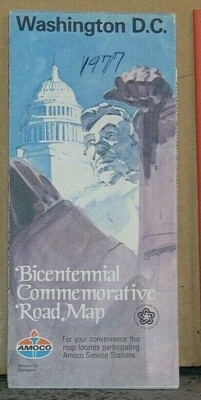 1976 Amoco Bicentennial Street Map of Washington DC