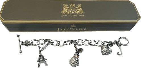 Juicy Couture Y2K 925 Sterling Silver Charms Bracelet ?% Authentic Y2K Silver Juicy Couture Charm Bracelet with Charms | eBay main image 2