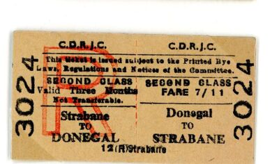 Eisenbahnticket irische UTA 2. Klasse 1 Tagesausflug Belfast nach Carnalea & zurück -