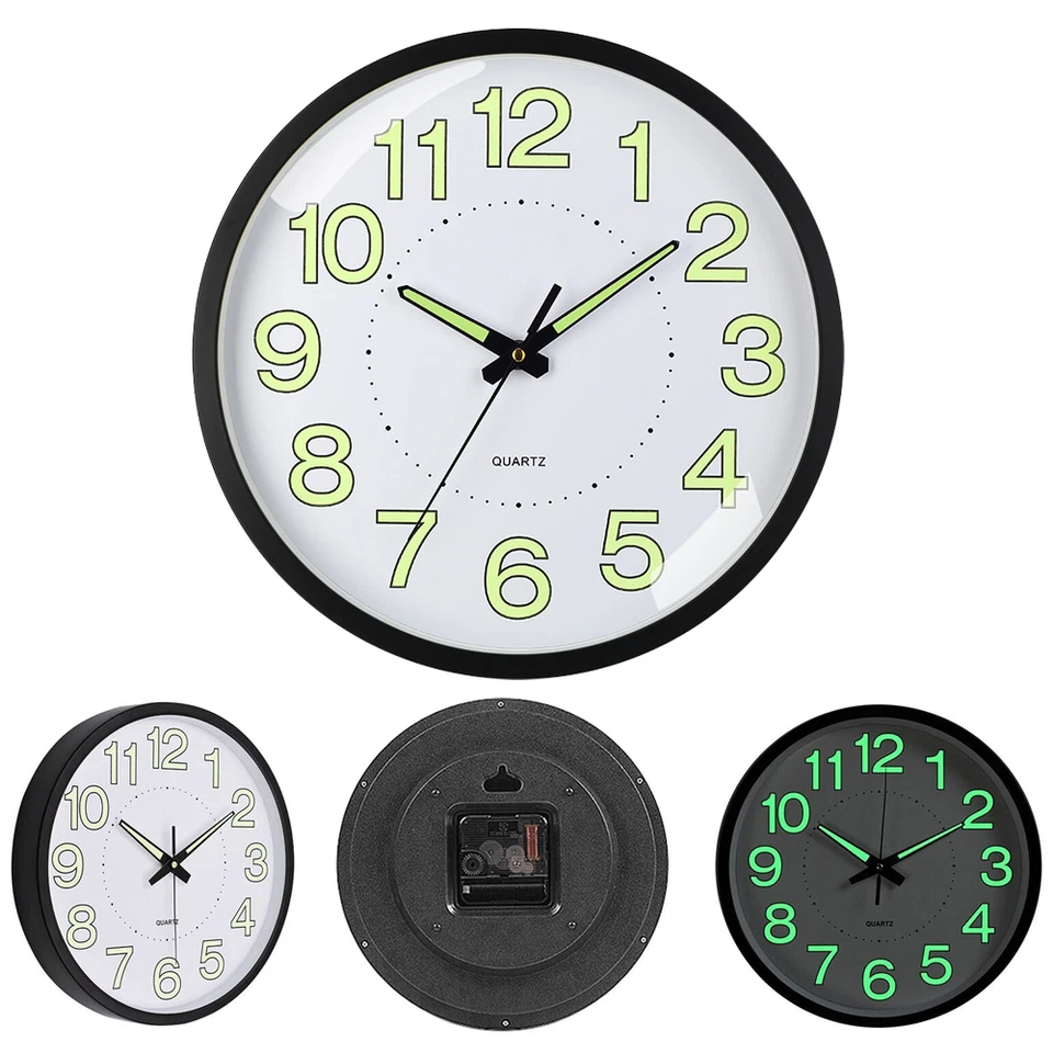 30CM Large Luminous Wall Clocks Glow In The Dark Silent Digital Clock Home Decor - Image 3 of 4