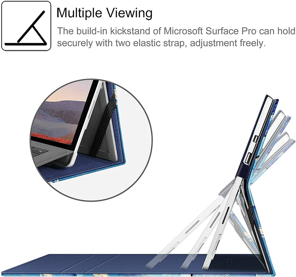 Case for 12.3 Inch Microsoft Surface Pro 7 Plus 2021 Portfolio Business Cover - Image 3 of 4