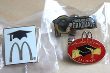 McDonald's Enamel Metal Pins Congratulations Graduate Graduation Cap Set of 3
