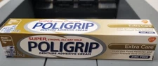 Lot of 2 tubes POLIGRIP Denture Adhesive Cream Extra Care 2.2oz Each tube