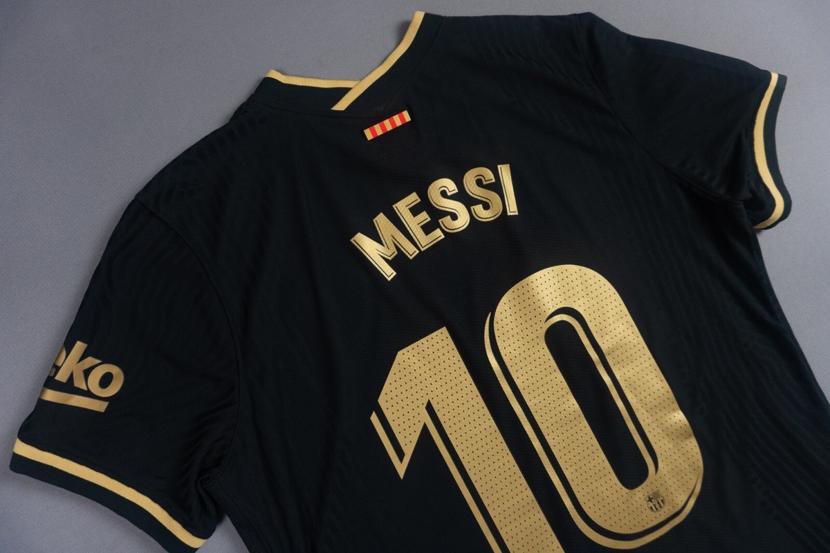 FC Barcelona 2020/2021 Leo Messi Black Away XL Vapor Jersey Kit
