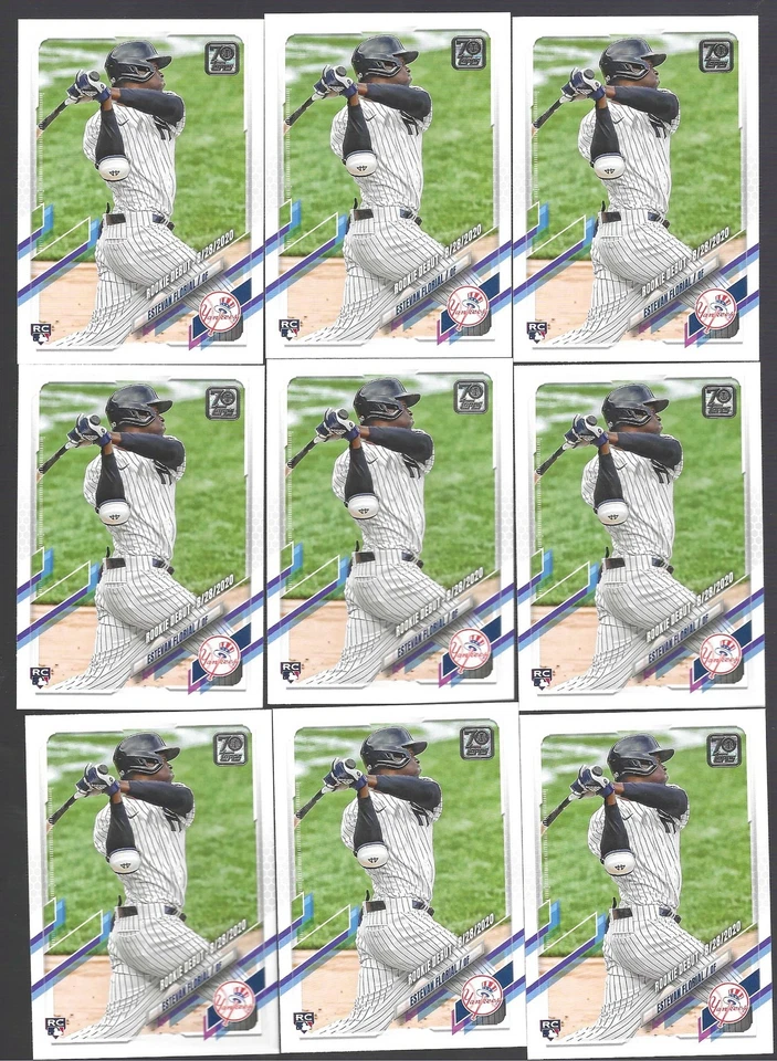 ESTEVAN FLORIAL LOT OF (22) 2021 TOPPS UPDATE SERIES BASE ROOKIE DEBUT RC #US247 - Image 2 of 3