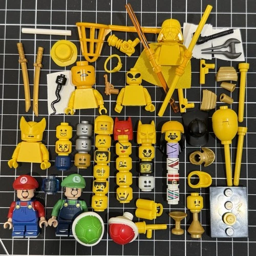 Custom Lego Minifigure Heads & Accessories Citizen Brick, Brick Luv, Minifig Co