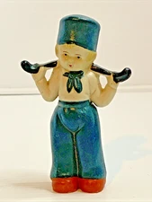 Vintage 1950s Bisque Dutch Boy Figurine Made in Japan 5” Water Bucket Yoke🧒