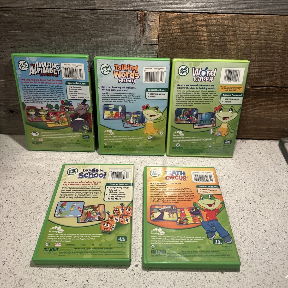 LeapFrog Educational DVD Set of 5 – Reading & Math Learning Videos