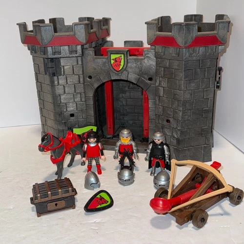 Playmobile 4440 Wolf Knights Take Along Castle Medieval Vintage Incomplete