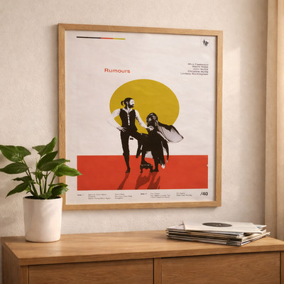 Fleetwood Mac Rumours Gerahmter Druck Poster Musik Wandbild Eiche Optik Rahmen