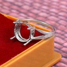 925 Sterling Silver Semi Mount Ring Round 6x6mm Gem Setting DIY Jewelry