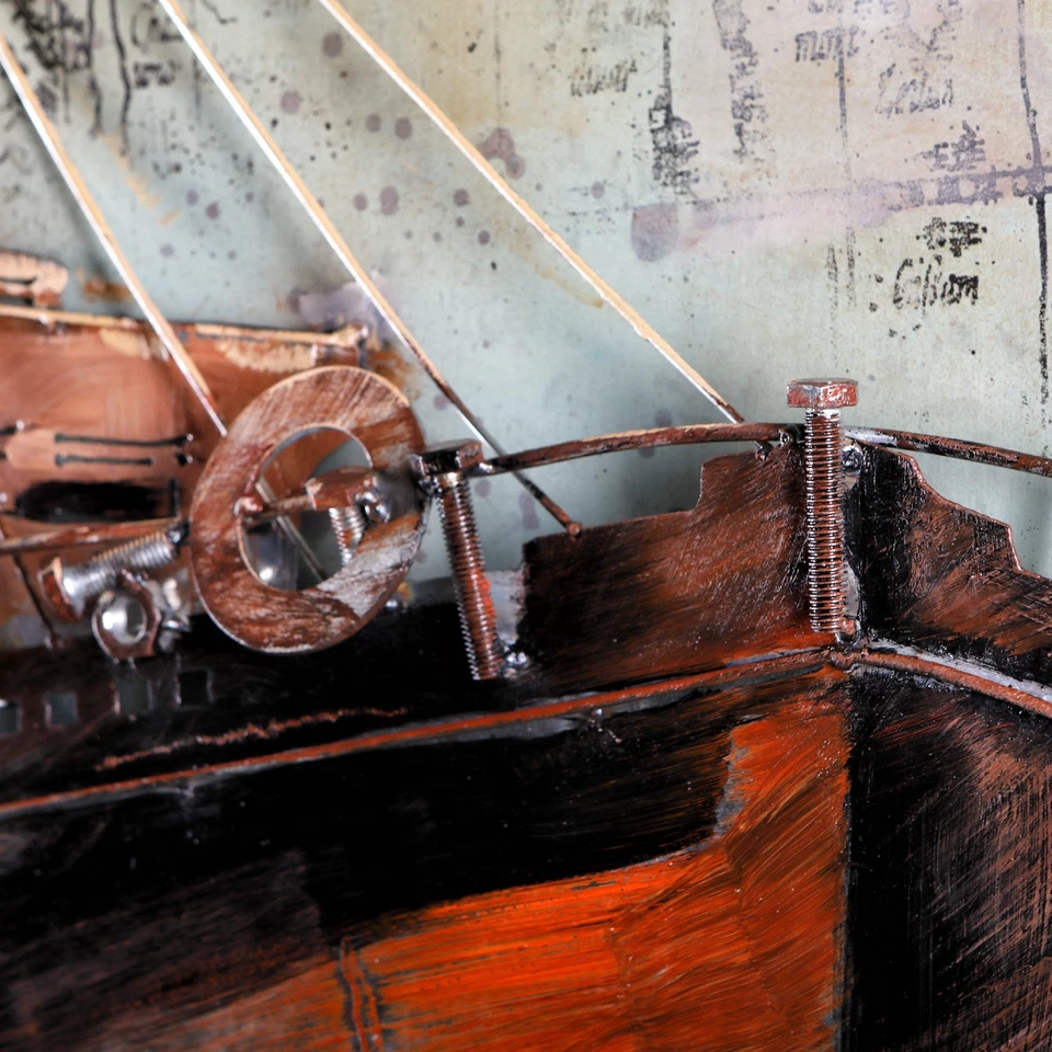 Wandbild 3D Metallbild Relief Bild Unikat Vessel Rusty gold 120x80cm handmade - Bild 3 von 4