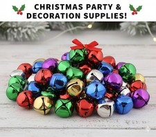 LARGE JINGLE BELLS CHARMS 8mm 10mm 12mm 15mm 20mm 35mm XMAS ASSORTED COLOURS UK