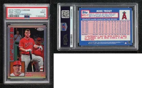 2019 Topps Chrome 1984 Topps Refractor Mike Trout #84TC-17 PSA 9 MINT