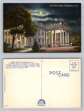 Washington, DC-District of Columbia, White House Moonlight View Vintage Postcard