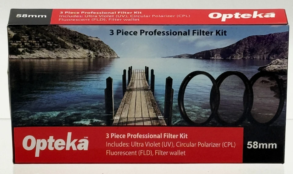 Opteka 58mm 4pc Close-Up Macro & 3-Piece Professional UV Filter Kit Camera Lens - Image 4 of 4
