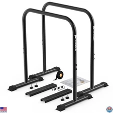 Premium Adjustable Dip Bars - Ultra-Stable, Non-Slip Feet, Strong Design