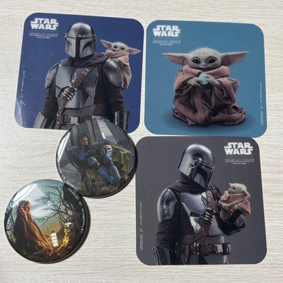 STAR WARS Cafe Mandalorian Grogu Coaster Can Badge Set