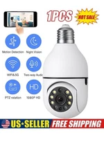 1PCs Wireless Security 1080P E27 Light Bulb WiFi 360° Night Vision Home