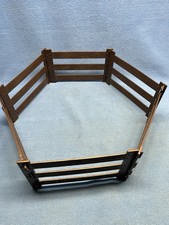 Vintage Marx Made in USA Lot of 6 Brown Fence Corral Pieces Pinto Western Horse