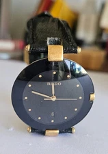 RADO LA COUPOLE JUBILE 129.3575.4N LEATHER QUARTZ GOLD CRYSTAL