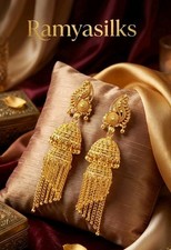 Indian Pakistani Fancy Gold Plated Earrings Jhumki Jhumka Studs 