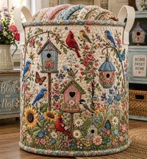 Quilted Laundry Bag, Birdhouse Garden Hamper ...