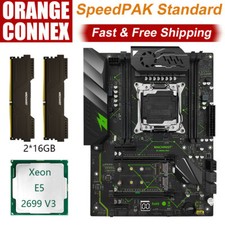 LGA 2011-3 X99 Motherboard  Xeon E5 2699 V3 CPU 32GB 16G 2 DDR4 2133MHz RAM Kit