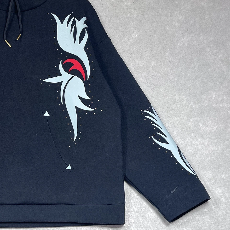 Nike Sudadera Mujer M Negra Boutique Floral Cuello Embudo Pullover BV4536 010 Foto 3 de 4