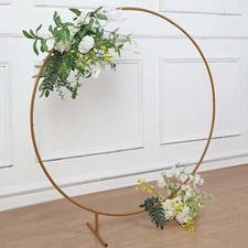 4 ft Gold Balloon Circle Metal Frame Round BACKDROP STAND Wedding Arch Party