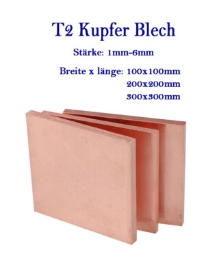 Kupferblech 1mm,1.5mm,2.0mm,2.5mm,3mm,4mm,5mm,6mm Stärke Kupfer Blech - Bild 1 von 4