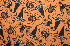 HALLOWEEN Fabric HALF YARD 1/2 Yd. YD 100 COTTON Spiders Witch FALL SPOOKY