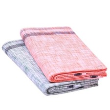 Cotton Men's Single Dhoti - 2.0 mtr  Green  Red, Pack of 2 