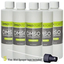 DMSO 8 oz. Bottle Non-diluted 99.995% Dimethyl Sulfoxide w/ Sprayer (5 pack)