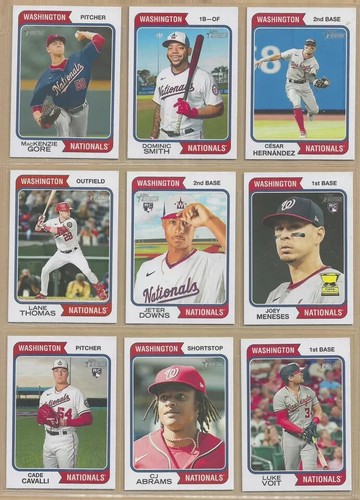 2023 Topps Heritage WASHINGTON NATIONALS Base Team Set of (14) Abrams Gore - Afbeelding 1 van 2