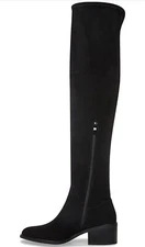 VETASTE Over the Knee Boots for Women Side Zipper Mid-High Chunky Heel Boot 