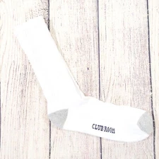 CLUB ROOM WHITE GRAY TOE SOFT CUSHIONED CREW SOCKS MENS NEW