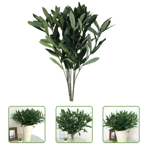  3 Pcs Simulation Plants Leaves Decor Greenery Olive Branches Stems Fake Bulk - Picture 1 of 12