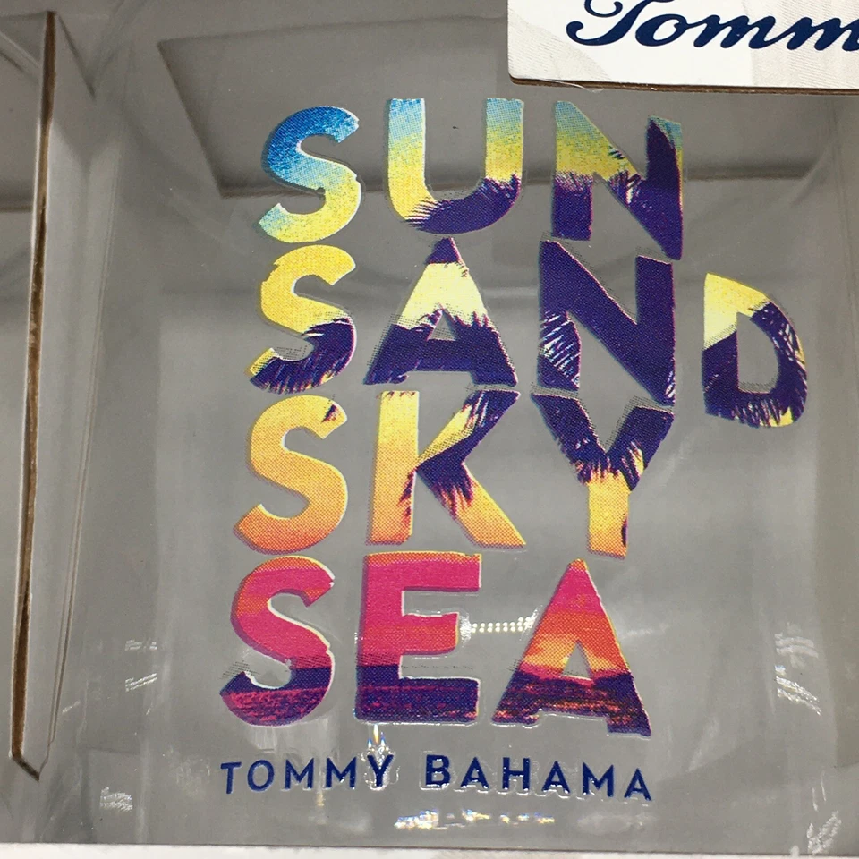 4 TOMMY BAHAMA Doble Antiguo Juego de Vidrio Marlín Verano Océano Playa Tropical Foto 2 de 4