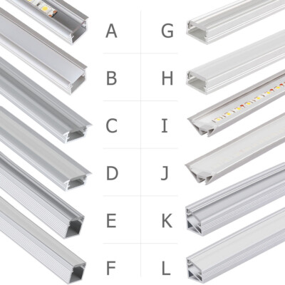 LED Aluprofil Aluminium Profile 2m 1m Alu Schiene Leiste für LED-Streifen Leucht