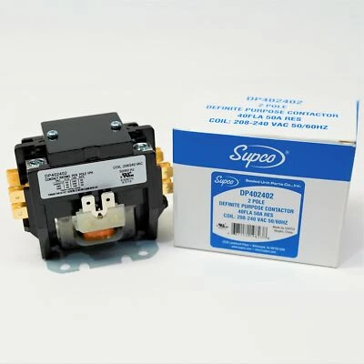 Supco DP402402 Contactor 40 FLA 50 RLA 240 Volts 2 Pole