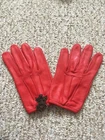 Men's Driving Red Small Leather Gloves