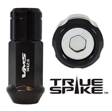 32 TRUE SPIKE 57MM 14X1.5 FORGED STEEL LUG NUTS CHROME CAPPED CLOSED END B