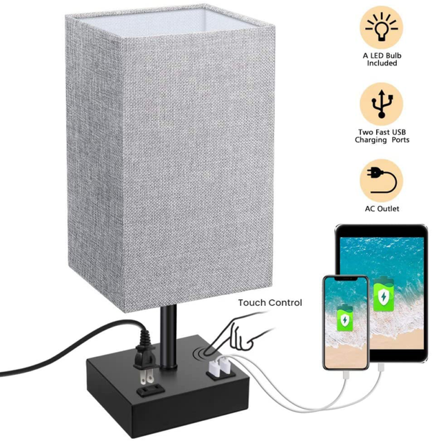 Touch Control Table Lamp, SOLMORE 3 Way Dimmable Bedside Nightstand
