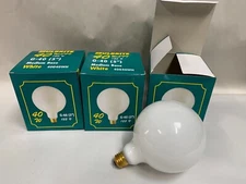 "3" NEW Bulbrite WA77 5" Dia. Std Base 40W White Globe Light Lamp Bulb (A5)