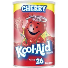 Kool-Aid Sugar-Sweetened Cherry Flavored Powdered Soft Drink Mix, 63 oz Canister