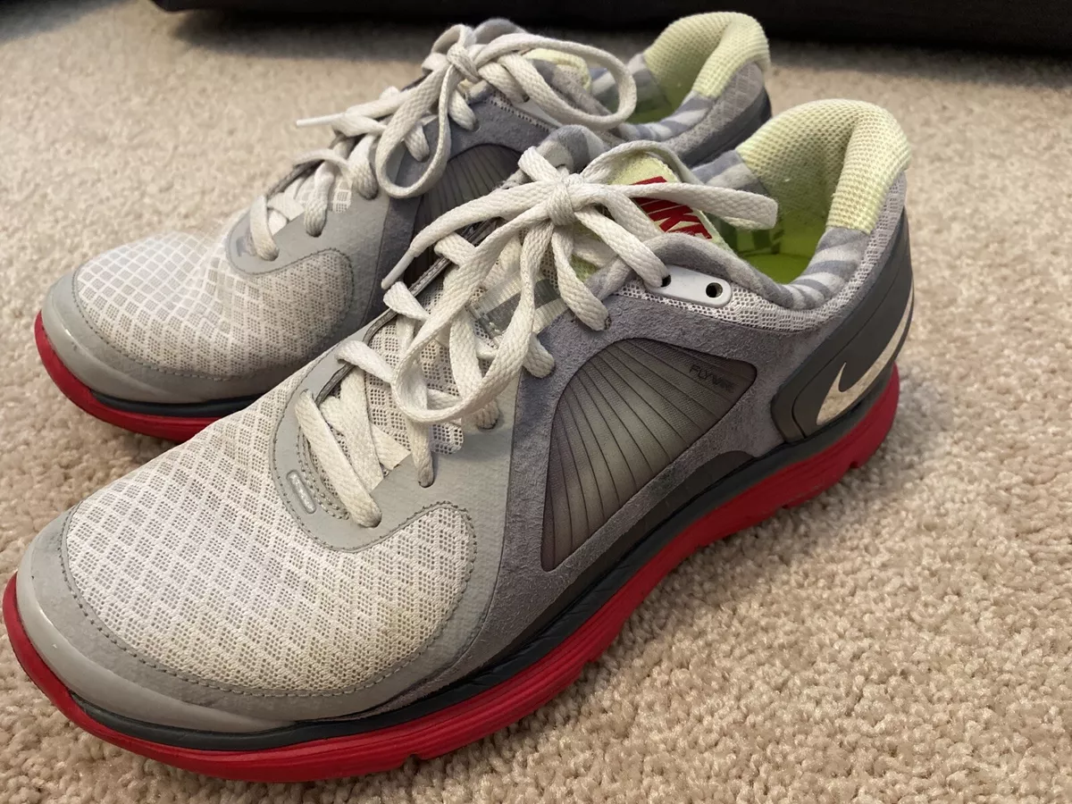NIKE Lunar Eclipse Flywire Womens Athletic Shoes Grey Pink 408580