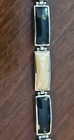 925 China Stamped: Vintage; Sterling 925 Black & Pearl Enamel Link Bracelet 7.1” — photo 9